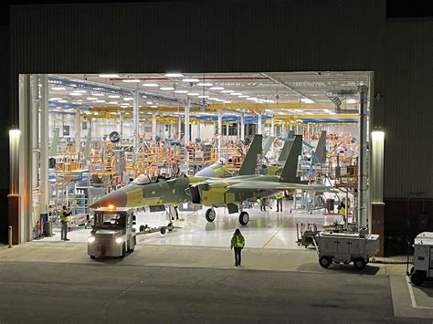 Boeing F-15EX manufacturing assembly line in low-rate production phase