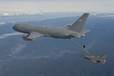 Boeing KC-46 Pegasus aerial refueling tanker in flight