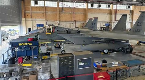 Boeing maintenance crew performing F-15C upgrade at New Orleans ANG Base