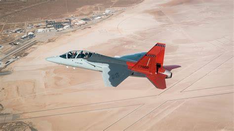 Boeing T-7A Red Hawk advanced trainer digital engineering prototype at flight test facility