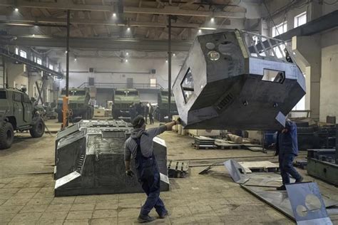 Bohdana artillery production line inside Ukrainian defense manufacturing facility