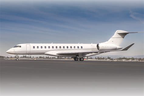 Bombardier Global 7500 business jet parked at executive terminal