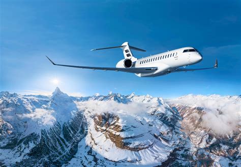 bombardier global 8000 in flight over arctic region