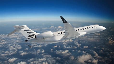 Bombardier Global 8000 mid-flight with clean white paint scheme