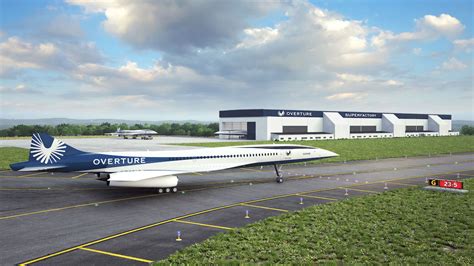 Boom Overture render showcasing final production design with four-engine delta wing and business class layout