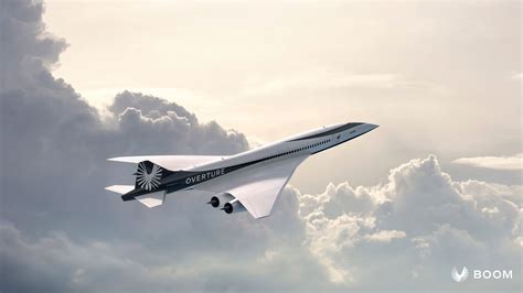 Boom Supersonic Overture concept rendering in flight