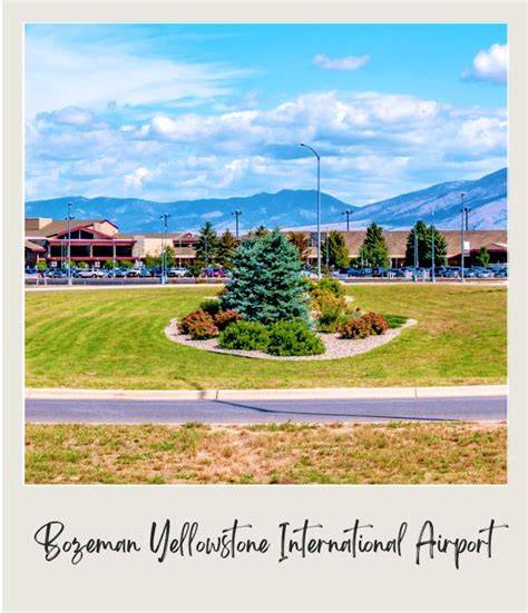 Bozeman Yellowstone International Airport terminal with mountains in the distance