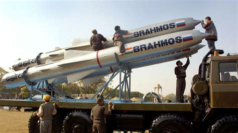 BrahMos cruise missile being launched from mobile coastal defense platform