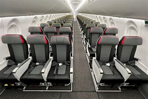 Breeze Airways Airbus A220 cabin interior showing spacious seating layout