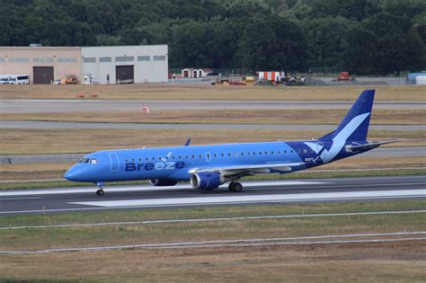 Breeze Airways Embraer jet in flight