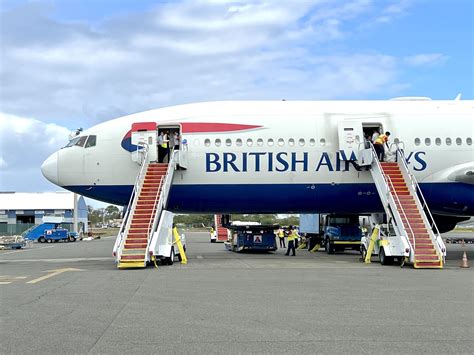 British Airways 777-300ER cockpit crew post-landing at major US airport