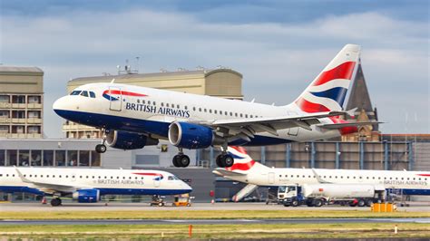 British Airways Airbus A318 all business class aircraft at London City Airport
