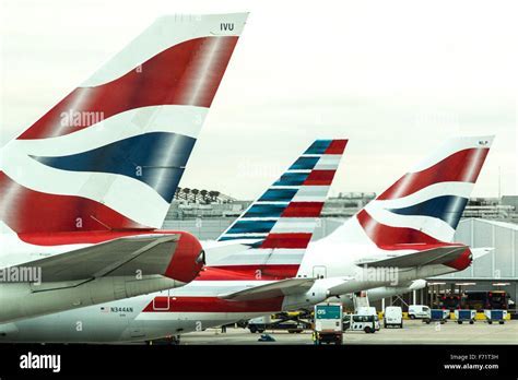British Airways and American Airlines partnership branding at an airport