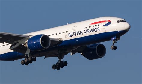 British Airways Boeing 777-200ER at London Heathrow Airport operating long-haul South America service