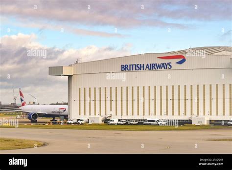 British Airways Engineering hangar at Heathrow with A380 in check