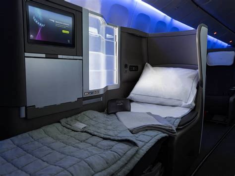 British Airways lie flat business class bed