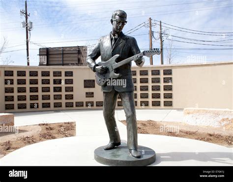 Buddy Holly statue at Buddy Holly Plaza in Lubbock, Texas, commemorating his musical legacy