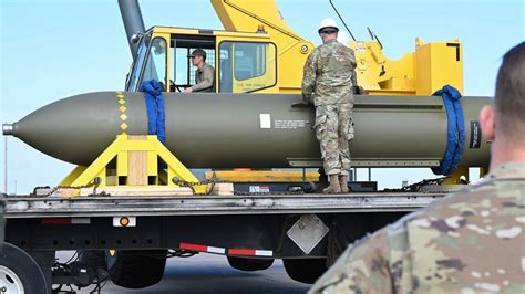 Bunker buster bomb being loaded into B-2 Spirit for Operation Midnight Hammer