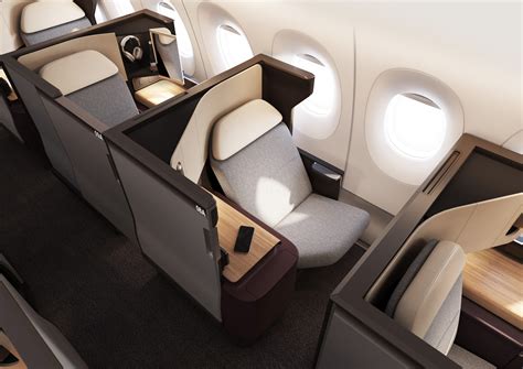 Business class cabin on Qantas A350-1000
