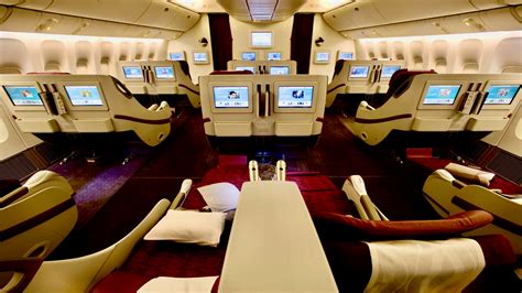business class cabin on qatar airways showing avios redemption luxury experience