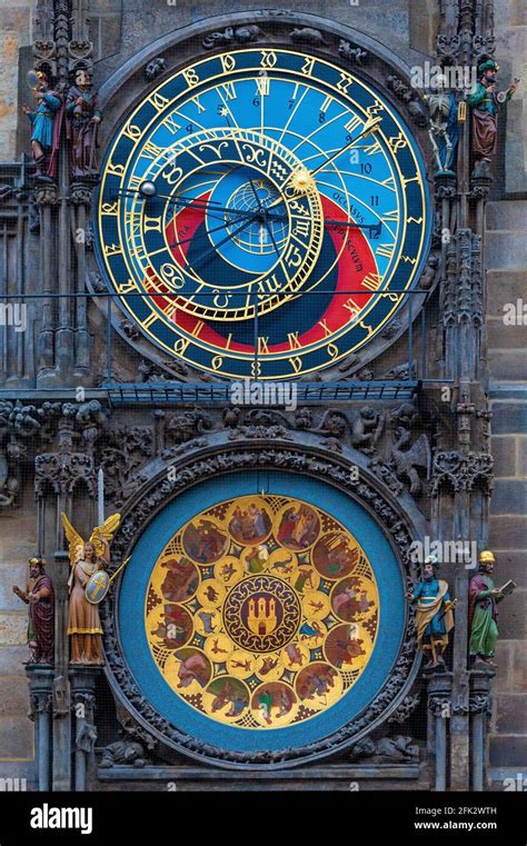 bustling old town square in prague with astronomical clock and tourists