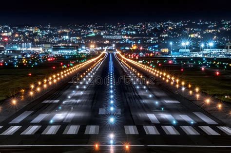 busy airport control tower night operations runway traffic lights