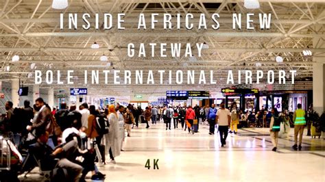 Busy interior of Addis Ababa Bole International Airport transit area