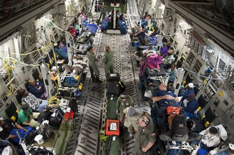 C-17 Globemaster medical evacuation cabin with isolation units