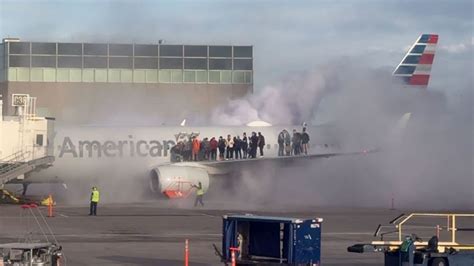 Calm passengers boarding replacement United flight UA3045 after engine fire cancellation