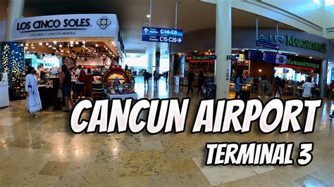 Cancun International Airport terminals and tourism traffic during peak winter season