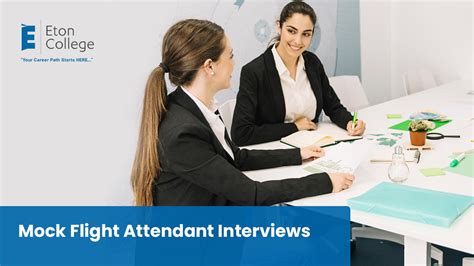 candidate practicing mock flight attendant interview with career coach in studio