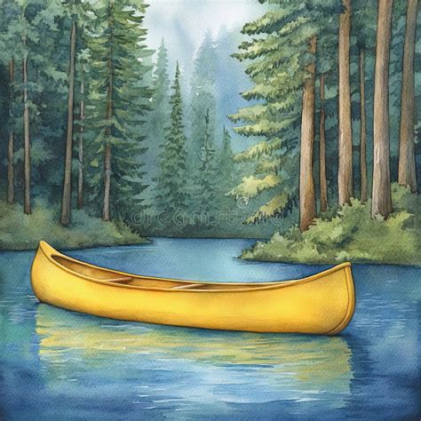 canoe gliding across Ontario lake at dusk with forest reflections