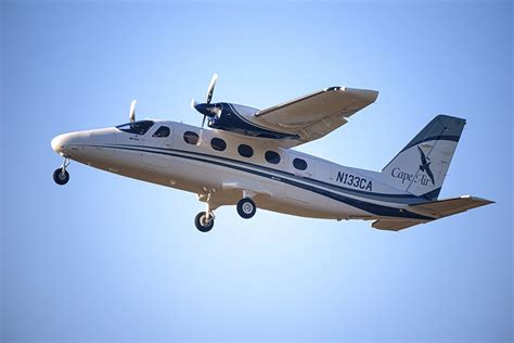 Cape Air’s Tecnam P2012 parked at a rural airstrip in Vermont