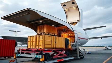 Cargo aircraft being loaded at El Dorado Airport cargo terminal