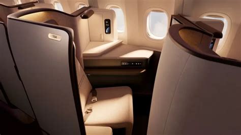 cathay pacific 777-300er business class seat with bedding setup