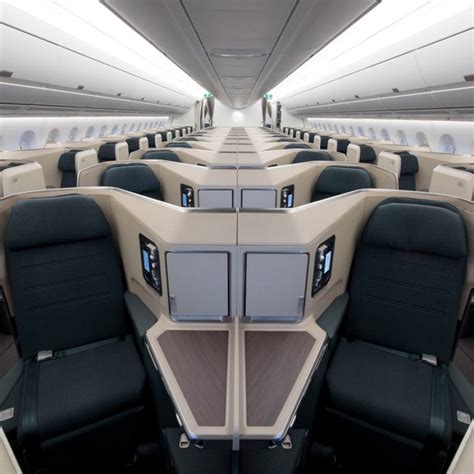 Cathay Pacific Airbus A350-1000 economy seats with adjustable headrests and 4K screens