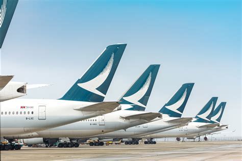 Cathay Pacific aircraft parked at HKIA during COVID-19 pandemic
