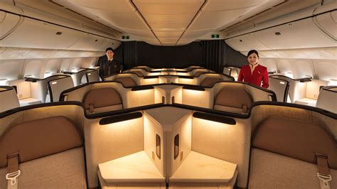 Cathay Pacific Aria Suite Boeing 777 business class suite modern design lighting