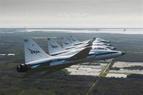ceremonial military flyover t-38 jets above densely populated airspace