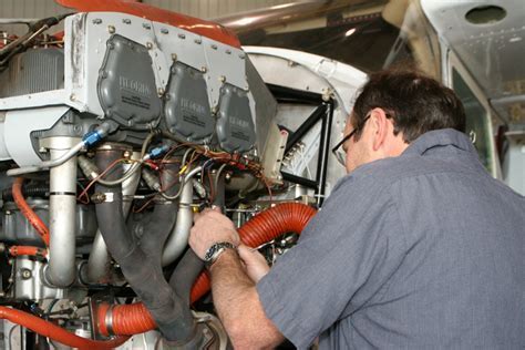 Cessna 182 undergoing routine maintenance