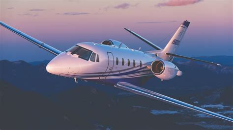 cessna citation xls plus preparing for departure at sunrise