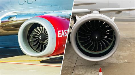 CFM LEAP-1B vs Pratt & Whitney GTF engine size difference display