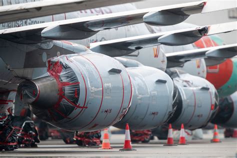 CFM56 engine installed on Airbus A320 aircraft during airport operation