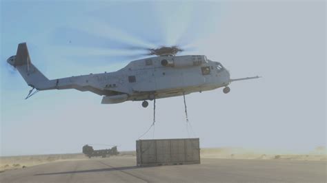 CH-53K King Stallion external load operations transporting tactical vehicles at sea