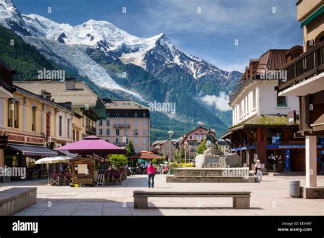 Chamonix town with Mont Blanc looming overhead