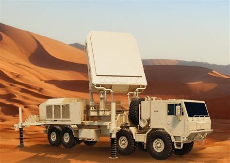 Cheongung missile radar vehicle with AESA tracking array operating in coastal terrain