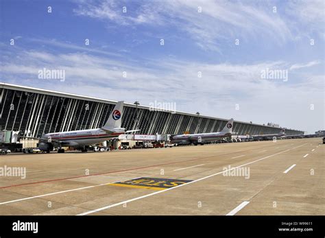 China Eastern Airlines Airbus fleet parked at major international airport
