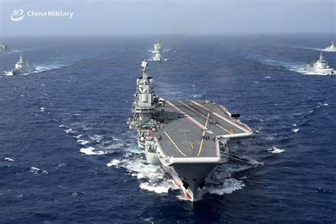 Chinese aircraft carrier Liaoning conducting naval exercises