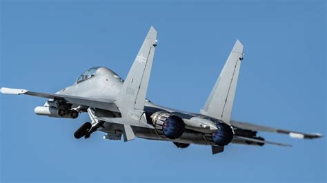 Chinese J-16 fighter jet prepares for sortie from PLA Eastern Theater base