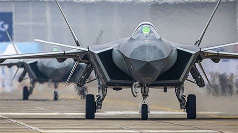 Chinese J-20 stealth fighters on display at Changchun Airshow